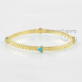 Fournisseur de gros pour la pierre turquoise Arizona Bracelet, 18k Bracelet en or pour les femmes